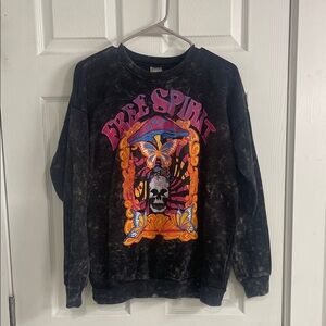 No Boundaries Black Graphic Crewneck Sweater